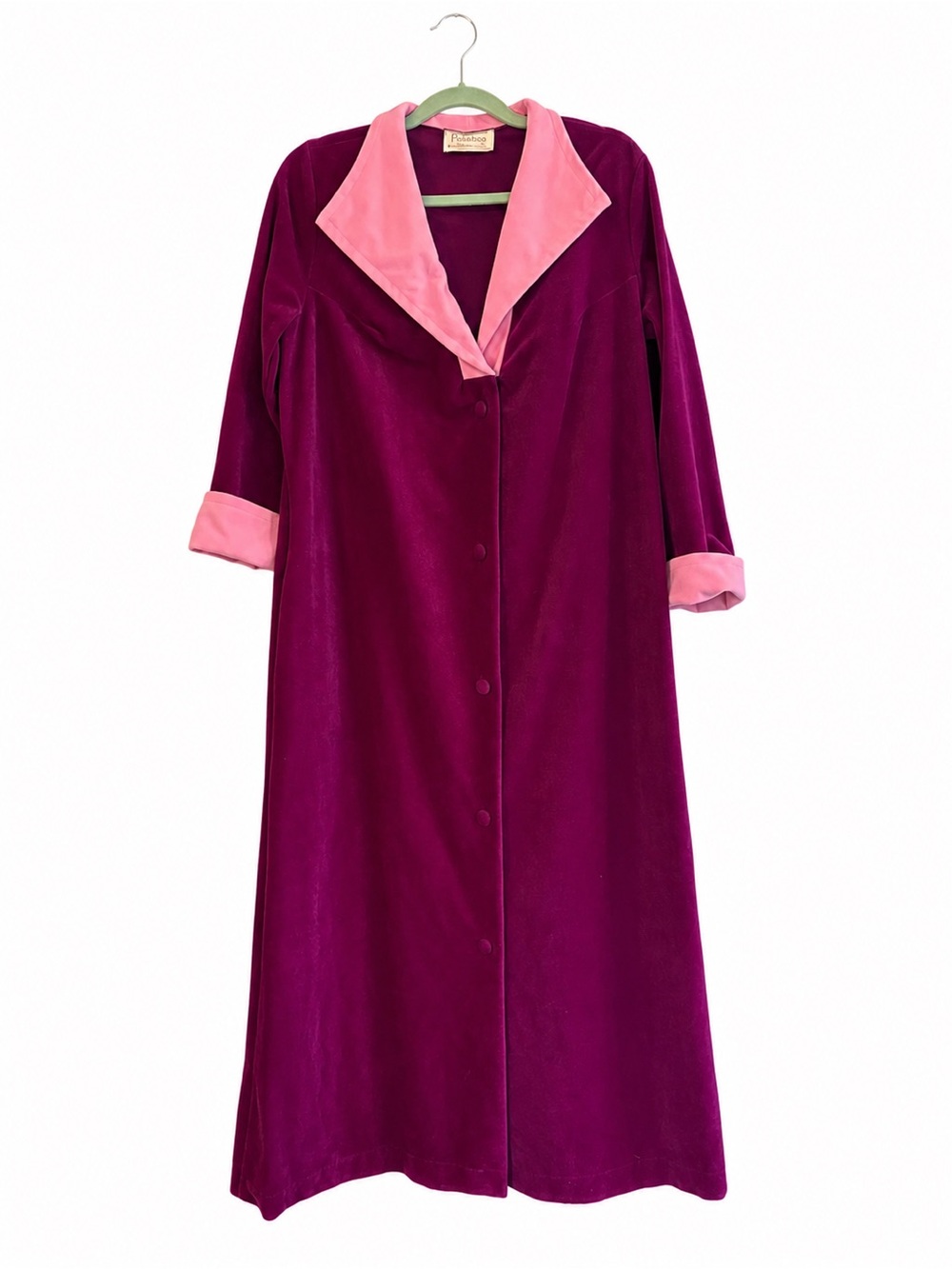 Vintage NWTS JCPenney Robes Magenta Pink Velour Robe Size 16